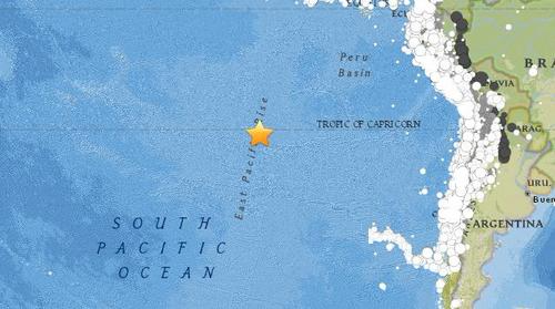 复活节岛附近海域发生5.2级地震 震源深度10公里