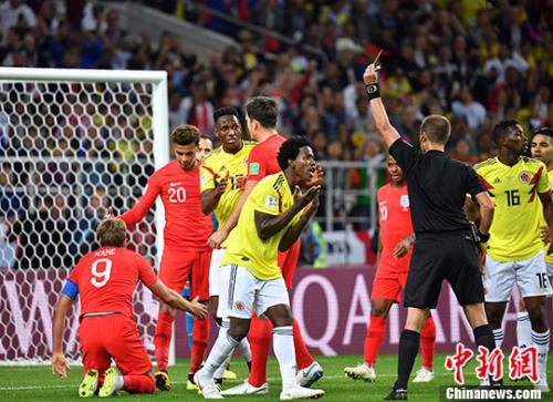 英格兰点球大战总比分5:4淘汰哥伦比亚 晋级八强